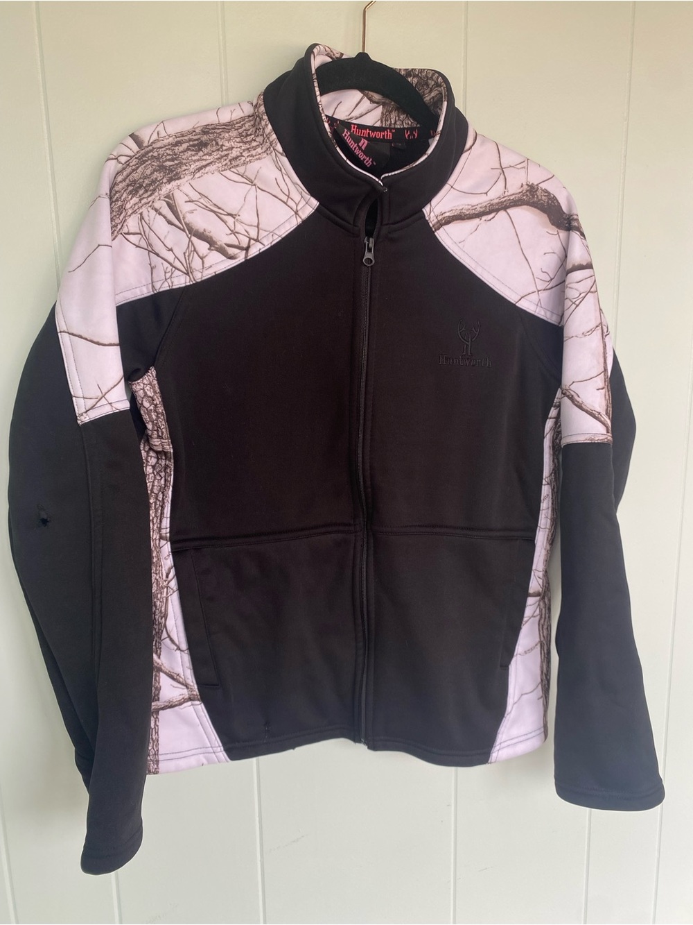 Huntersworth Black Jacket with Pink Camo Utility Panels